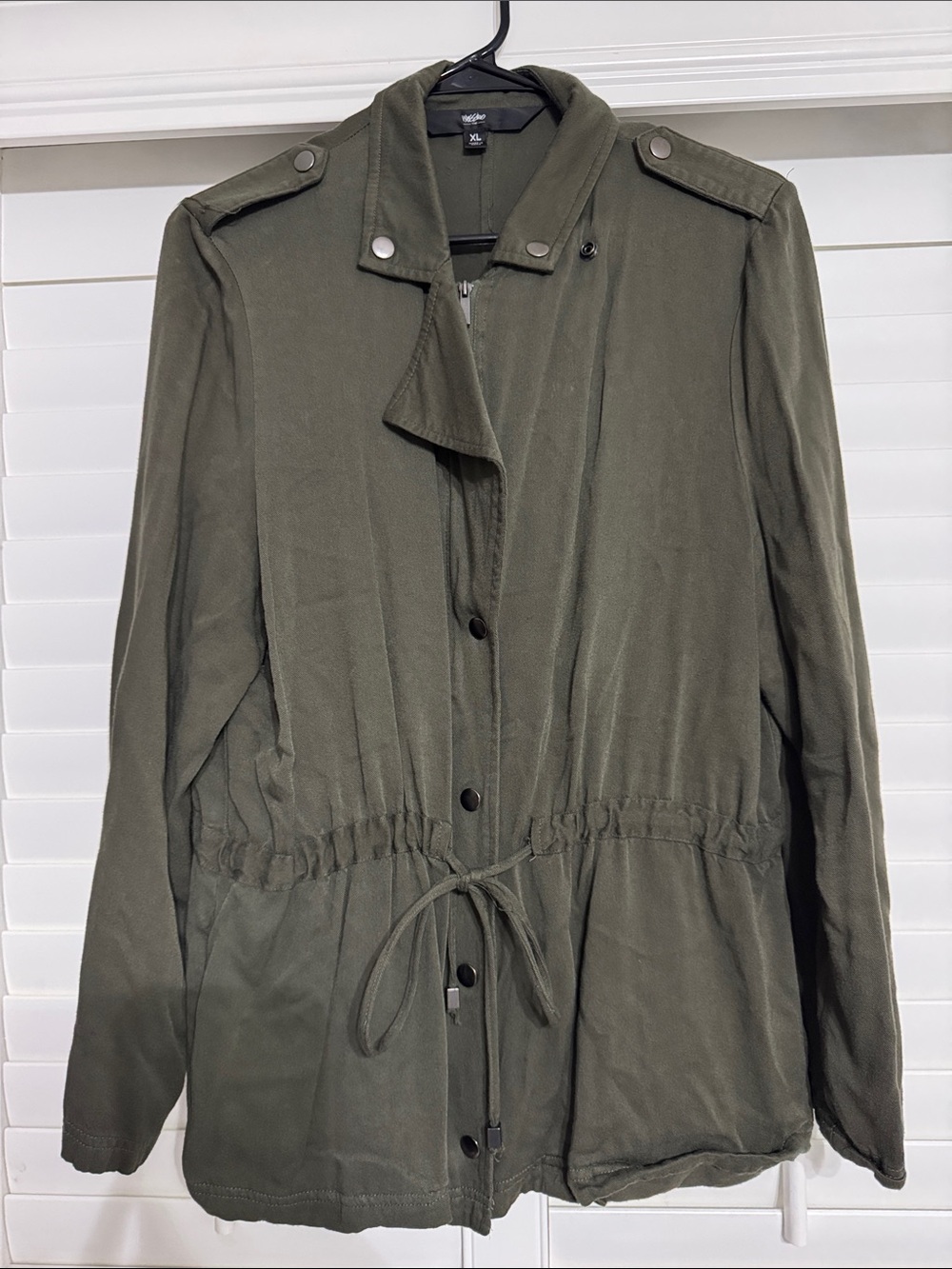Women's Olive Utility Drawstring Jacket